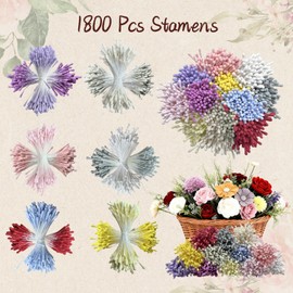 1800 Double Head Flower Stamen 12 Colors Floral DIY Craft Accessories