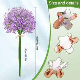 YFwudone Babys Breath Artificial Flowers, Fake Gypsophila Babies Breath Real Touch Flowers for Wedding, Bouquet Floral Arrangement Party Home Decor Garden Decoration (12pcs, Purple)