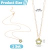 Hobbspring 1pc Natural Jade Gemstone Necklace Dainty Green Jade Floral
