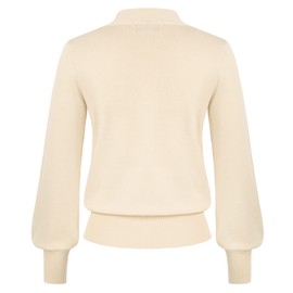 GRACE KARIN Casual Daily Sweater for Women Elastic V-Neck Pullover Lightweight Office Long Sleeve Knitted Tops Apricot XXL