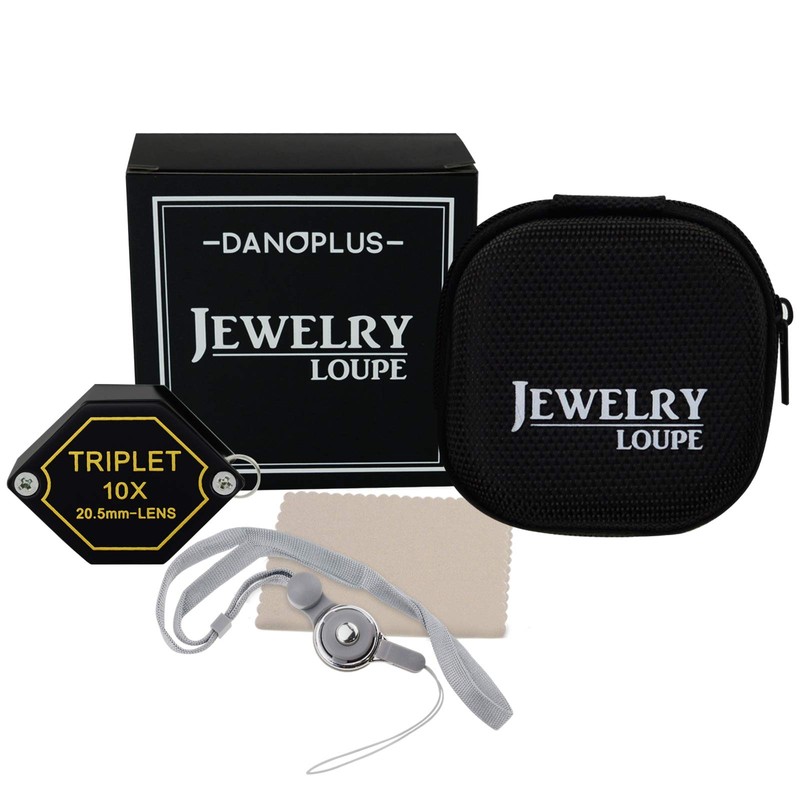 10x Magnifier Jewelry Loupe 20.5mm Triplet Lens Optical Glass Pocket