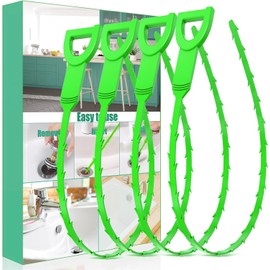 Desatascador de drenaje de pelo Snake – Paquete de 4 herramientas