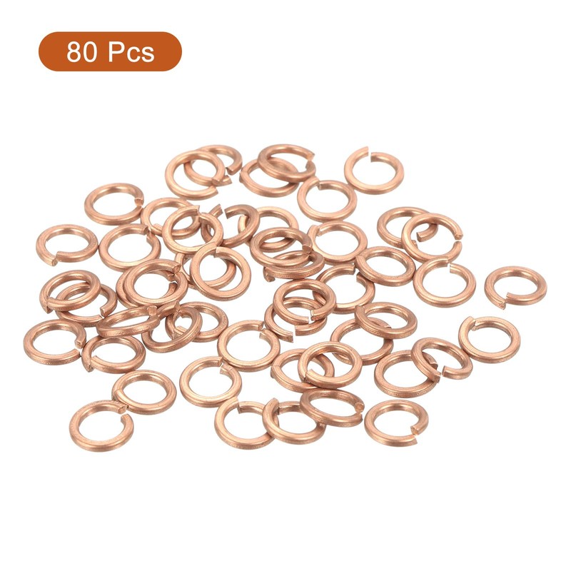 sourcing map 80 Pcs Spring Lock Washer, M4 Split Lock