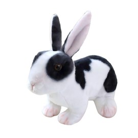 champracer Cuddly Toy Rabbit Sitting Small Plush Rabbit Black Fluffy Stuffed Toy Brown Plush Rabbit Simulation Plush Toy Soft Rabbit Doll Easter Gift for Girls Children Boys (25 cm, Black)