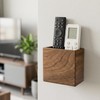 Wislist Remote Holder Hole-Free, Self-Adhesive Storage Wooden Box Small