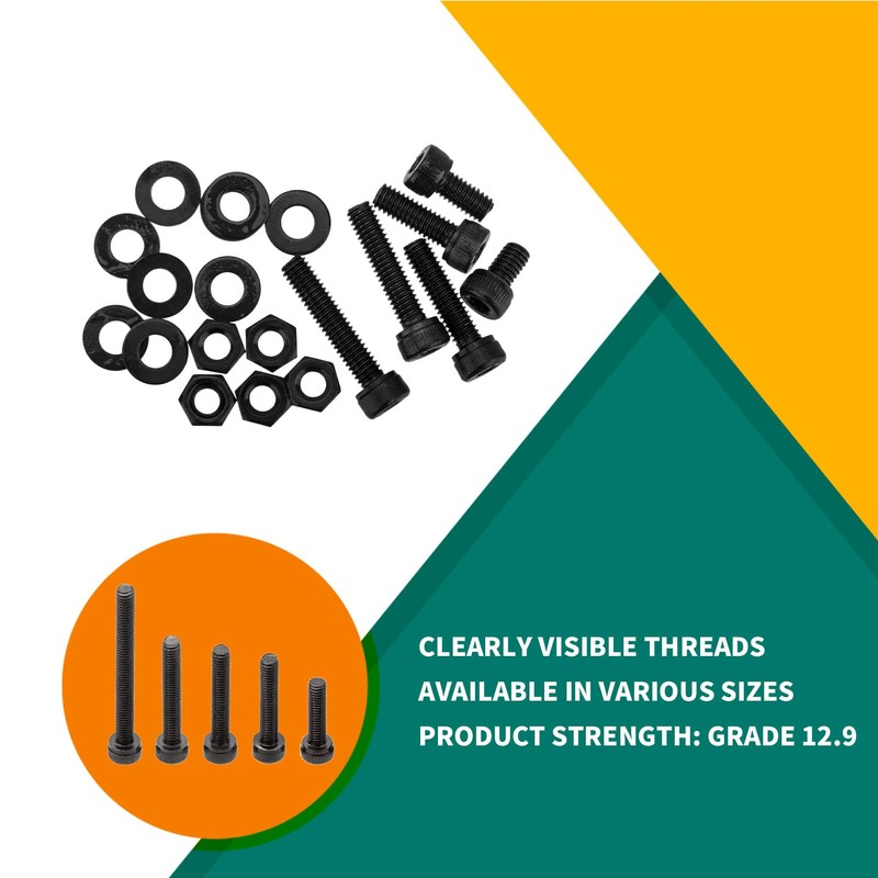 1260 Piece M2 M3 M4 Screws Set, Cylinder Screws with
