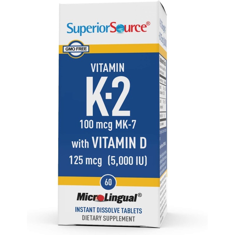 Superior Source K2 (MK-7) 100 mcg, with D3 (5,000 IU)