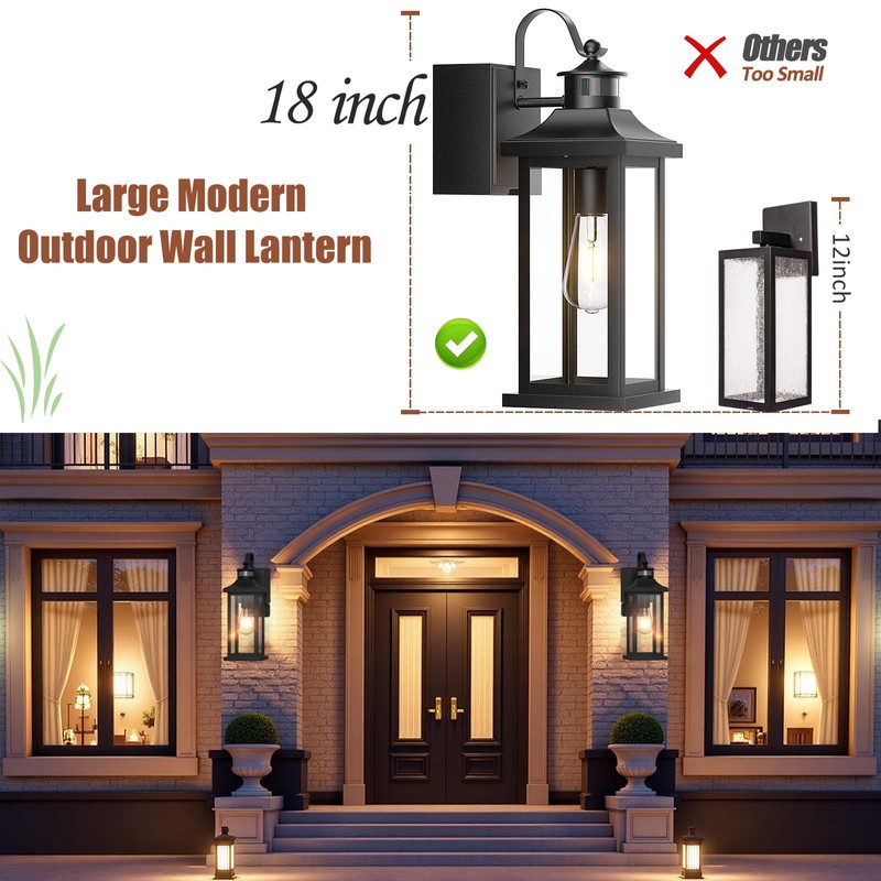 Roravilia Motion Sensor Outdoor Light for House with GFCI Outlet,