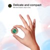 [2 Pack] Concentric Circular Texture Diamond Setting Cell Phone Ring