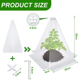 Zernblend 20 Plant Protection Covers, 20 Connection Bands and 40 Support Stakes, Slug Collar, Slug Barrier, Snail Fence