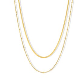 SKENUDY Layered Gold Necklaces for Women,Waterproof Non Tarnish,Thin,Dainty,Sturdy Women's Chain Necklaces