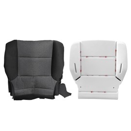BuliBoao Driver Bottom Cloth Seat Cover and Foam Cushion Pad Fits for Chevy Silverado GMC Sierra 1500 2500 3500 2015-2019 Black