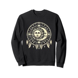Boho Sun And Moon Dream Catcher Bohemian Celestial Men Women Sweatshirt