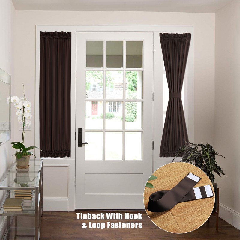 2 Panel French Door Curtains With Rod Pocket Tieback Indoor