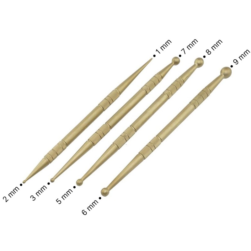 Brass Massage Sticks 6 and 9 mm 15 cm Massage