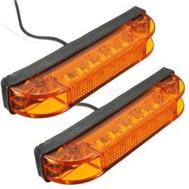 HEHEMM Car Truck 6 LED Utility LED Side Marker Clearance Light LampTruck Trailer Lorry Stop Tail Light Side Light (Yellow)