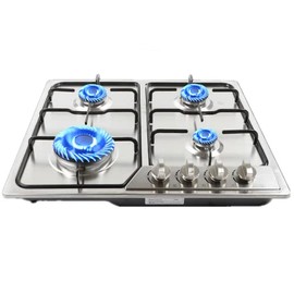 Gas Stove Gas Cooktop, 4 Burners Stainless Steel Stove with NG/LPG Conversion Kit Thermocouple Protection and Easy to Clean 23"