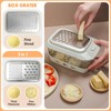 Glass Cheese Grater with Container and Lid, 46OZ Airtight Cheese
