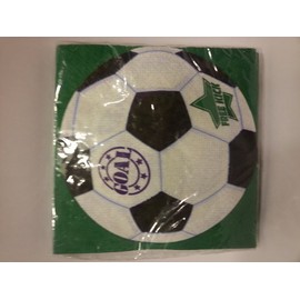 Beverage Napkins ~ Soccer Ball Design ~ 16 Pieces