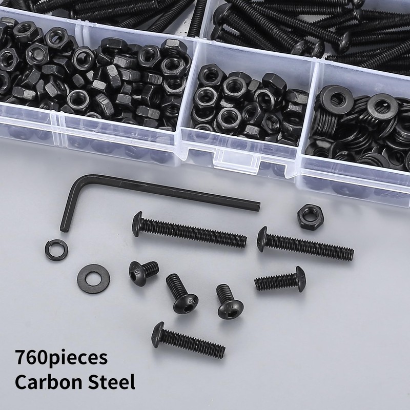 760 Piece M4 Screws Set, Allen Screws Nuts Set, Pan