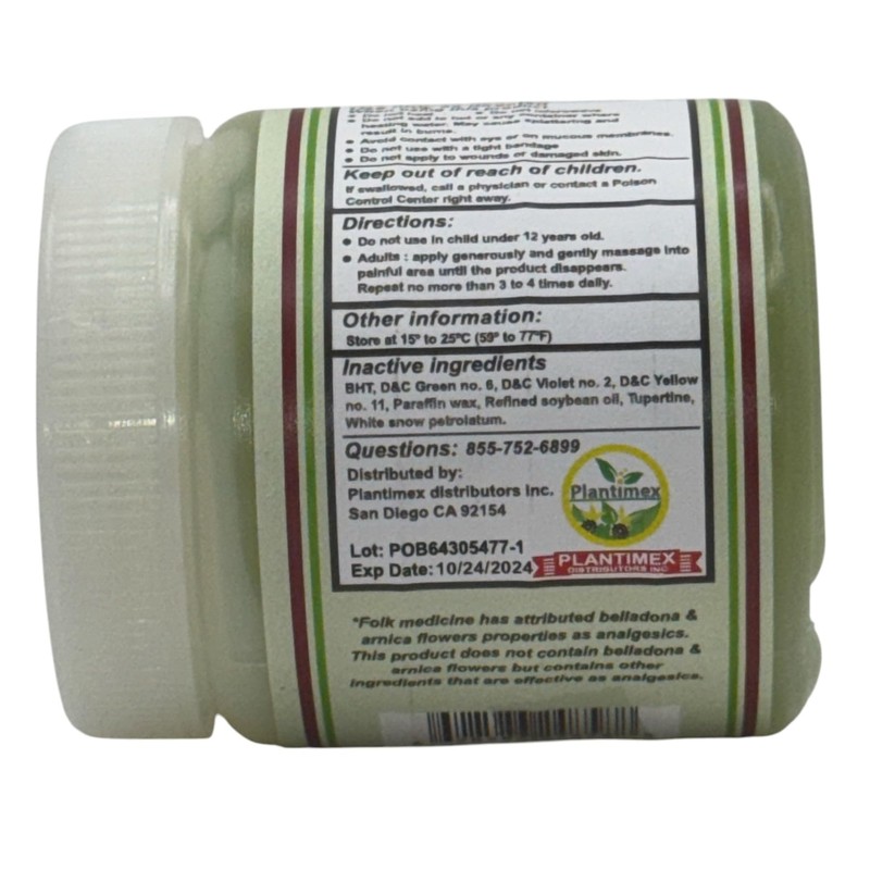 Flores de Belladona & Árnica - 3.5 oz (100g) Cosmetic