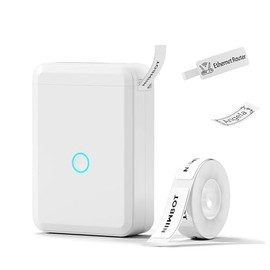 D110 Impresora de Etiquetas Portátil Bluetooth, Mini Etiquetadora Térmica sin Tinta, Máquina Adhesiva con Cortador de Papel, para Hogar Oficina Escuel