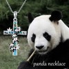 MONGAS Panda Necklace Sterling Silver Panda Cross Pendant Necklace Cross