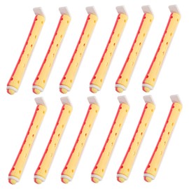 OHPHCALL Curl Perm Kit 24pcs Hair Perm Rods Rollers Large Hot Rollers Hair Styling Tools for Short Hair Red Yellow