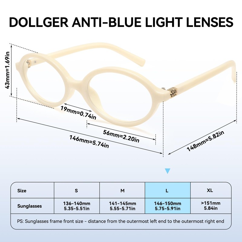 Dollger Oval Blue Light Glasses for Women Men Fashion Retro