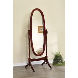 Coaster Home Furnishings - Foyet - Wood - Cheval Standing Mirror with Swivel Base, Adjustable Viewing Angles and Turned Posts - Bedroom, Entryway & Dressing Area - Merlot - 3101