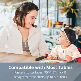 Chicco Caddy Hook-On Chair, Portable High Chair for Babies and Toddlers, for Children up to 37 lbs., Lightweight, Compact Fold | Black/Black