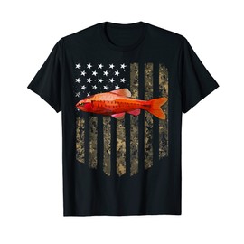 Camo American Flag Cherry Barb 4th Of July Aquarium Fish Women Men T-Shirt