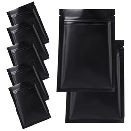 LEOSINDA 200 Pack Black Resealable Bags,4 x 6 Inch Smell Proof Bags Resealable Mylar Bags Foil Pouch Double-Sided Flat Bag Heat Sealable Matte Black…