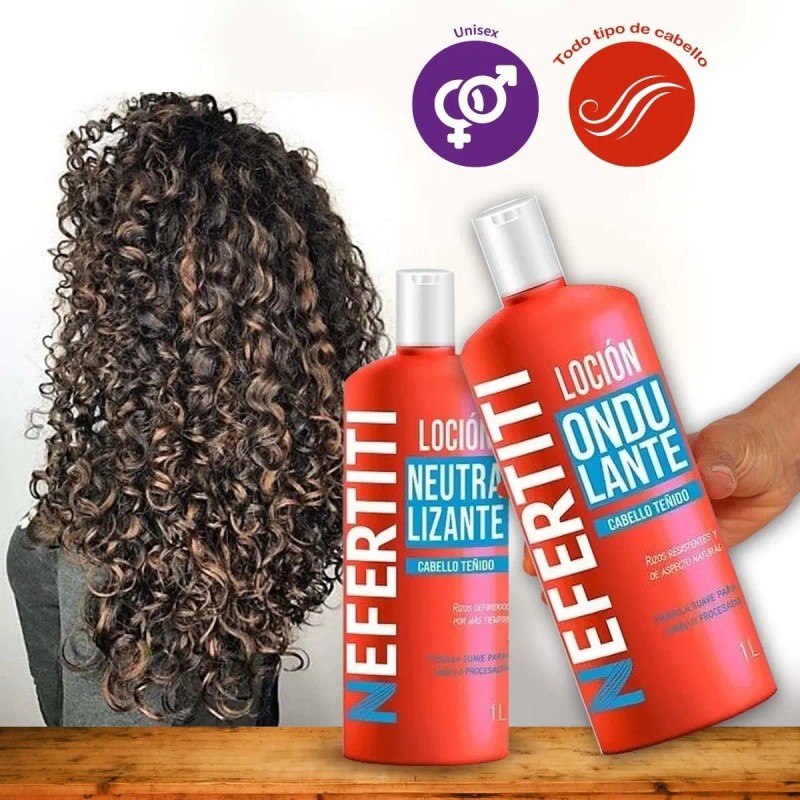 Kit Locion Ondulante + Neutralizante Cabello Teñido Nefertit
