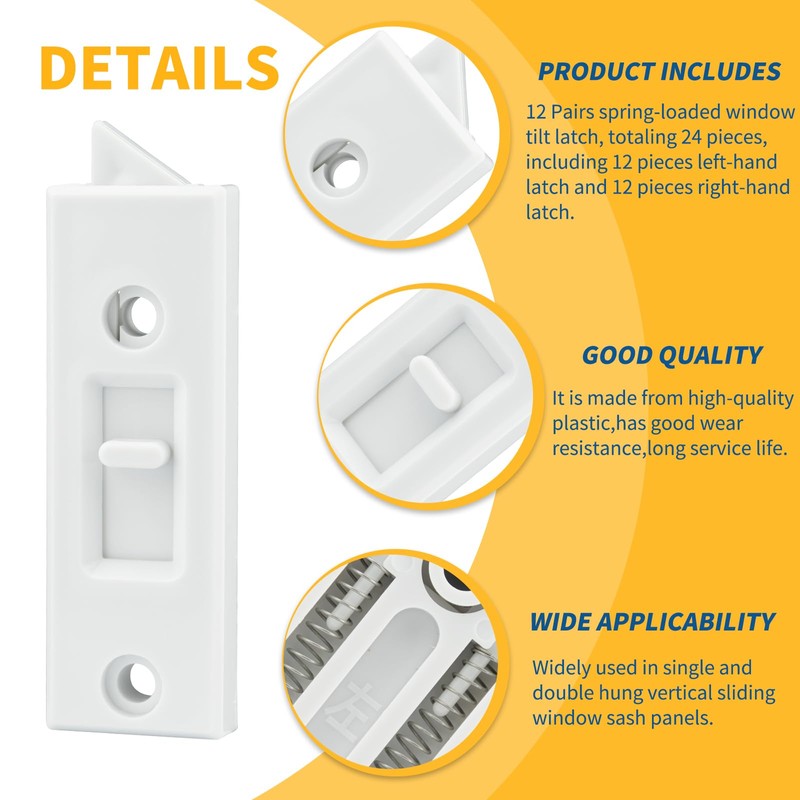 24 Pcs Window Latch Locks Spring Loaded Window Tilt Latch