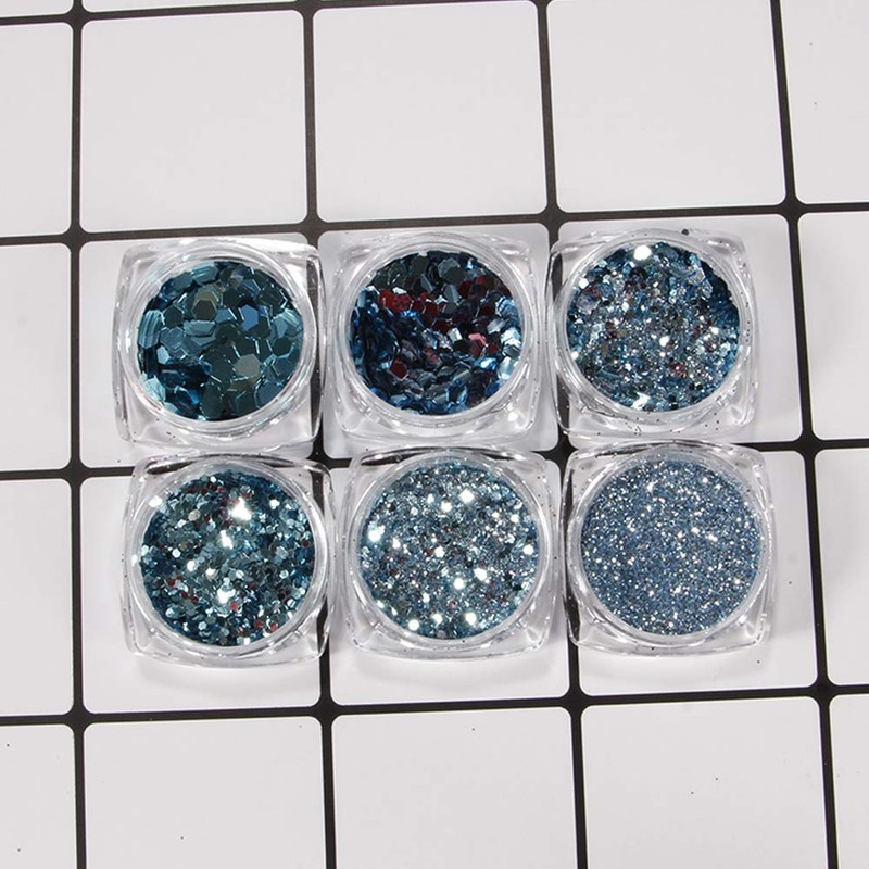 YOFASEN Pack of 6 Chunky Glitter Face Glitter Nail Art