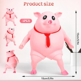 Stress Pig, Anti Stress Pig Toy, Pig Squeeze Toy, Stress Balls, Pig Stress Toy, Funny Fidget Toy for Children and Adults