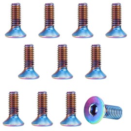morytrade Stainless Steel Bolts Countersunk Bolts 10 Titanium Color Hex High Strength Durable Corrosion Resistant (M5x15mm)