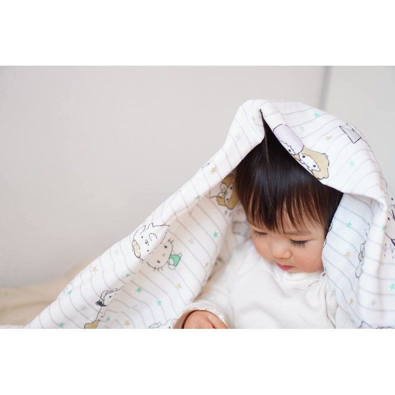 Vit Heart Sanrio Baby Star Grey Stripe Gauze Swaddle (SB03S)