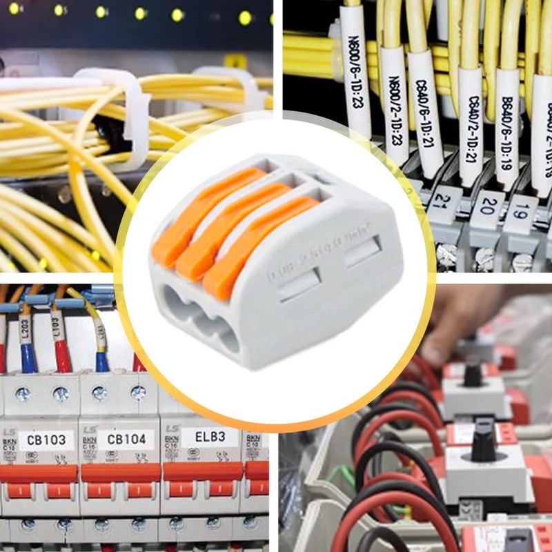 CEEYSEE 25 Pcs Compact Wire Connectors 3 Port Diy Electrical