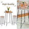 VECELO Bar Table and Chairs Set, Round Bistro Dinette with