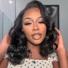 ISEE Hair New In Ocean Wave Glueless Wigs Human Hair Pre Plucked Pre Cut HD Lace Wear Go Wig Lace Front Wigs Human Hair For Beginners 180% Density 24 Inch