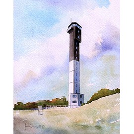 Bella Terra Publishing Charleston Lighthouse, Sullivans Island, South Carolina. James Mann Watercolor Art Prints (8x10 inches)