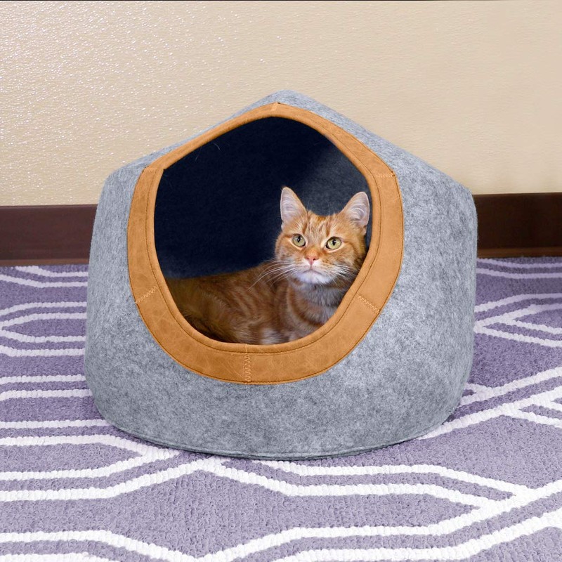 Kitty City Felt Round Bed, Warm and Cozy cat Bed,