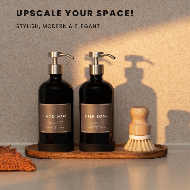 Hand and Dish Soap Dispenser for Kitchen and Bathroom, Set