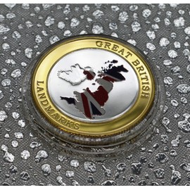 The Commemorative Coin Company HOUSES OF PARLIAMENT Fine Silver & 24ct Gold 'Dual Metal' Commemorative in Capsule. British Politics, Westminster, London