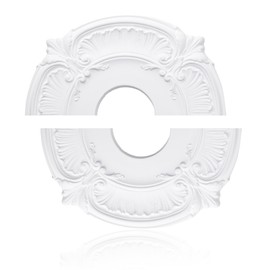 INCREWAY 1Pack Split Lighting PU Ceiling Medallion Ceiling Cover Plate Ceiling Fan Medallion Home for Light Fixtures Ceiling Light Trim, 12 Inch OD x 3.5 Inch ID