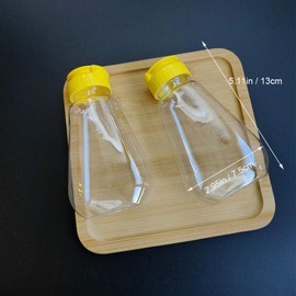 ZAYOIZY 2pcs Empty Plastic Honey Bottles Flip Top Squeeze Honey Jars Dispenser Squeezable Honey Containers for Syrups, Ketchup, Salad Dressing, Cooking Oils