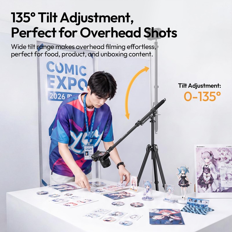 ULANZI TH09 52.7" Camera Boom Arm Light Stand Tripod Extension