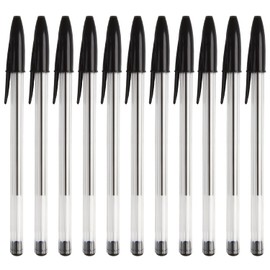 VEYLIN Medium Tip Fluent Smooth Writing Black Biro Ballpoint Pens for Home School Office - Pack of 30
